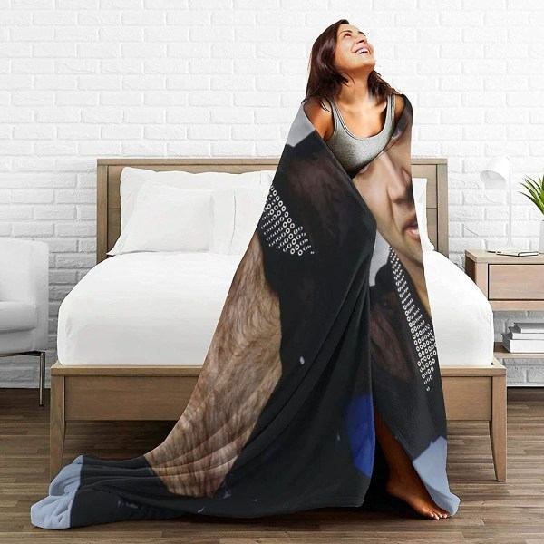 Nicolas Cage Blød og behagelig varm fleece tæppe til sofa, kontorsseng, sovesofa, hyggelig fluffy plys sengtæpper, strandtæpper-d283 50x40in 125x100cm