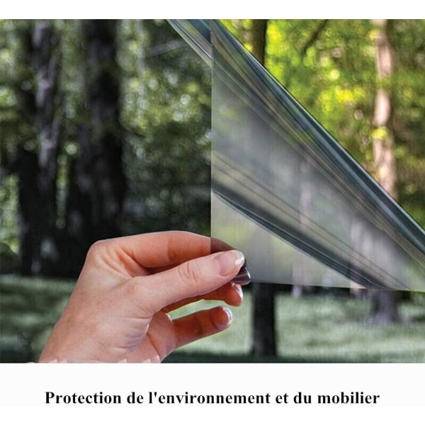 Självhäftande spegelfilm Solfilm Envägsfönster Anti Heat Anti UV Anti Light Anti Peeping Integritetsskydd Hemmakontor Butik (svart, 40x400 cm)