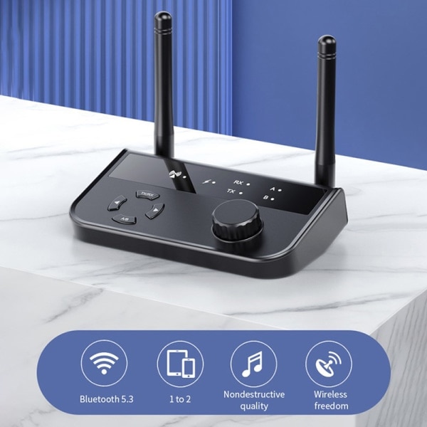 Multipunkt Bluetooth 5.3 Sender/Mottaker 3.5mm AUX 2 RCA