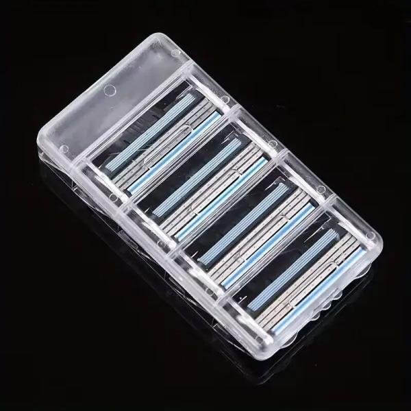 3-lags barberblad, manuel barbermaskine til mænd i rustfrit stål, retro våd barbermaskine, genanvendelig barbermaskine 1 Holder  12Blades 1 Holder  12Blades