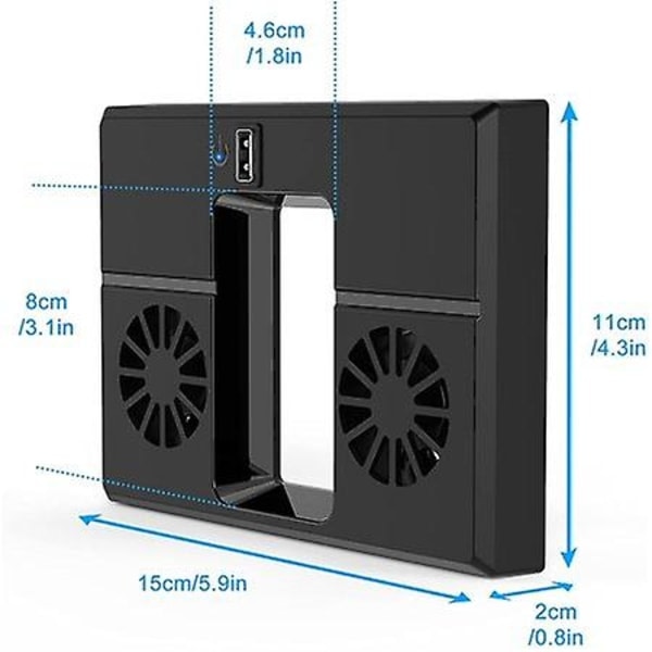 USB-vifte for Xbox Series X-konsoll, kjølesystem for Xbox Series X med 2 vifter og 2.0 USB-port - kun for Xbox Series X