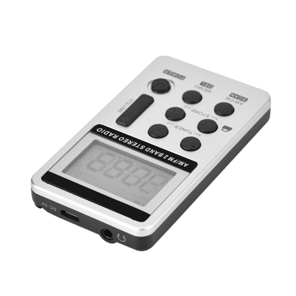 Mini bærbar FM/AM radio digital signalbehandling trådløs mottaker med hodetelefoner