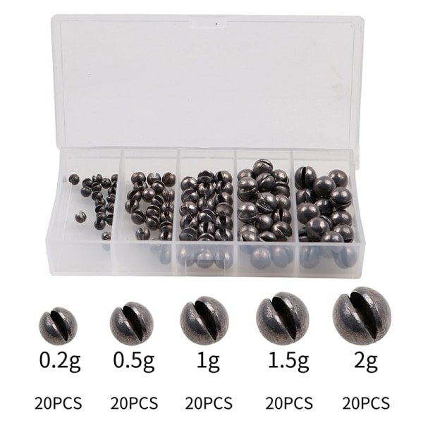 100 stk 2,0 mm-4,0 mm flugbindende spaltede wolfram perler sæt 100PCS