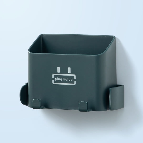 Väggmonterad laddare förvaringsbox med krokar 2 st/ set TV Fjärrkontroll Telefon Laddningsställ för hemmet sovrum Organizer Vit