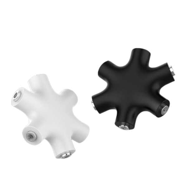 3,5 mm aux-liitäntä Multi kuulokkeet Kuulokkeet Audio Splitter Adapter 5-tie Valkoinen White