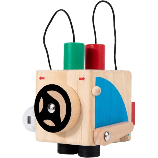Aktivitetsbord i træ, Busy Block Toy Cube Childhood Interactive