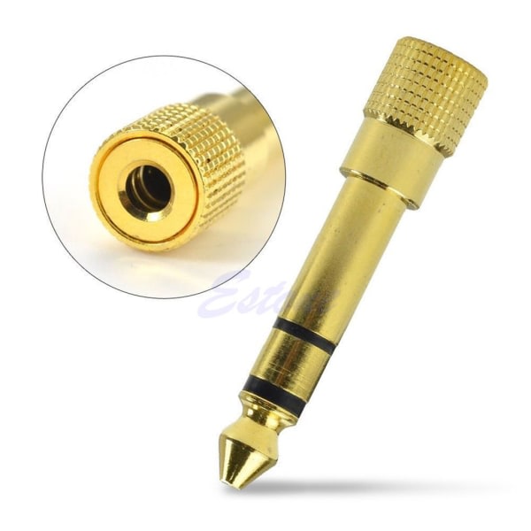 Gold Audio Hunn 6,3 mm 1/4\" Hann til 3,5 mm 1/8\" Stereo Plugg Adapter Konverter