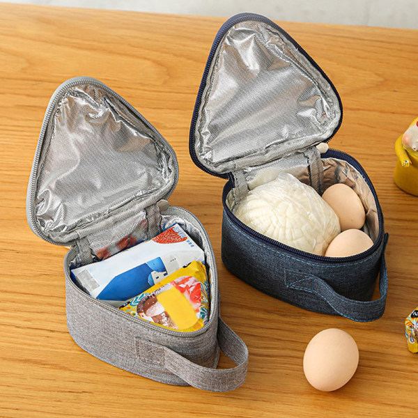 1:a Bärbar Triangulär Isoleringsväska Mini Aluminiumfolie-fodrad Grå