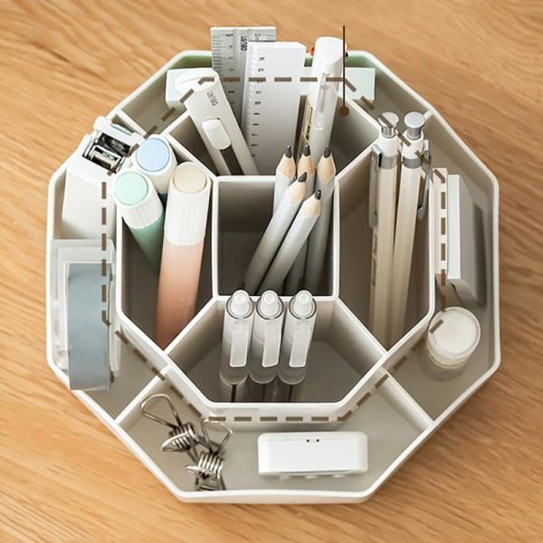 Kosmetisk Organizer Box 360 graders roterende makeup børsteholder Blå