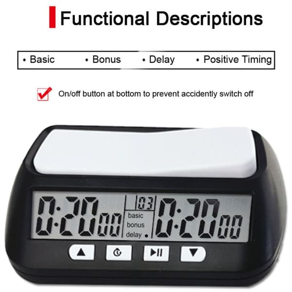 Multifunksjonell Bærbar Profesjonell Sjakk Klokke Digital Sjakk Timer Spill Timer