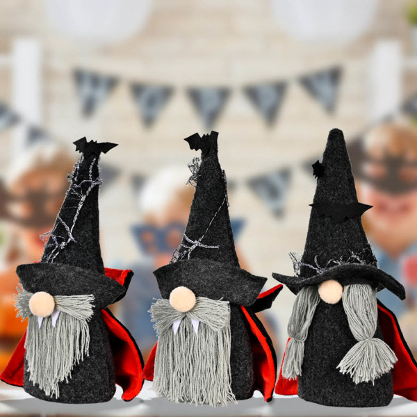 Halloween Gnomes Dekorationer Ansigtsløs Troldmand Halloween Festival Dukke Dværg Tomte Gnome Skrivebordsdekorationer Gaver Fest null - B