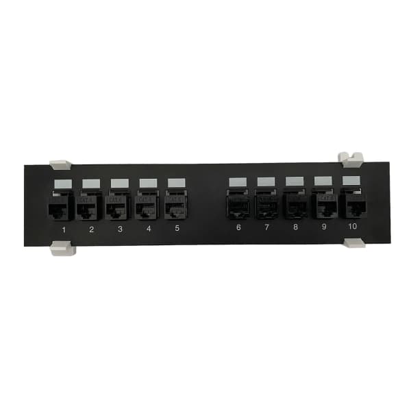 Patch Panel CAT6 10 Port 10G Support 1U Netværk Patch Panel UTP 19 Tommer Vægmontering eller Rackmontering Punch Down Blok til CAT6 Hvid