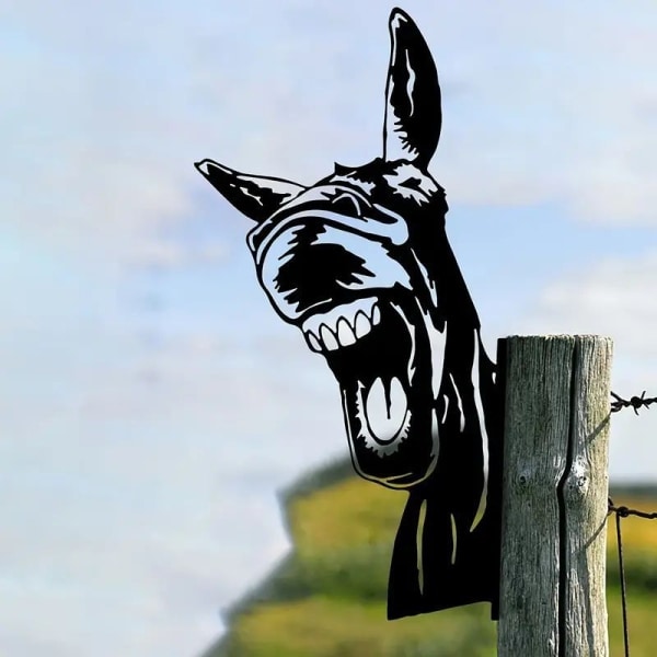 Æsel Metal Havepynt til Hegn, Hjem og Udendørs Indretning,