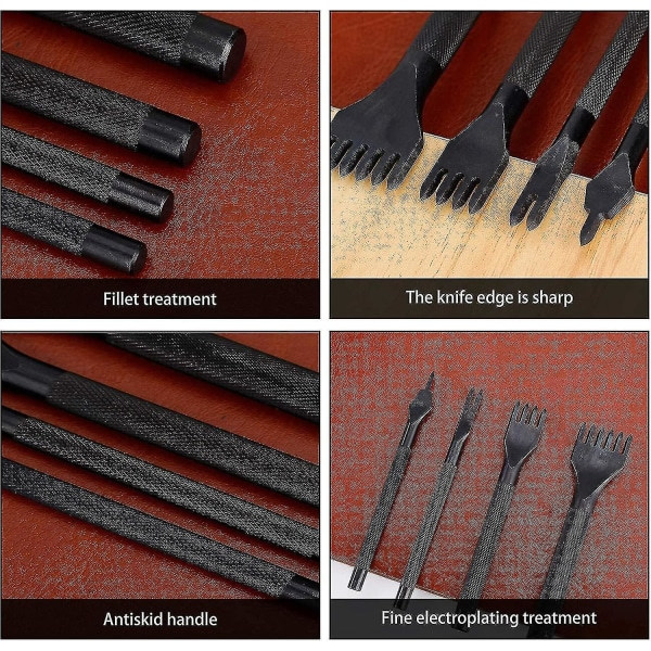 4st Handtag halkfri läder konstläder carving läder verktyg tanddelning 4 mm