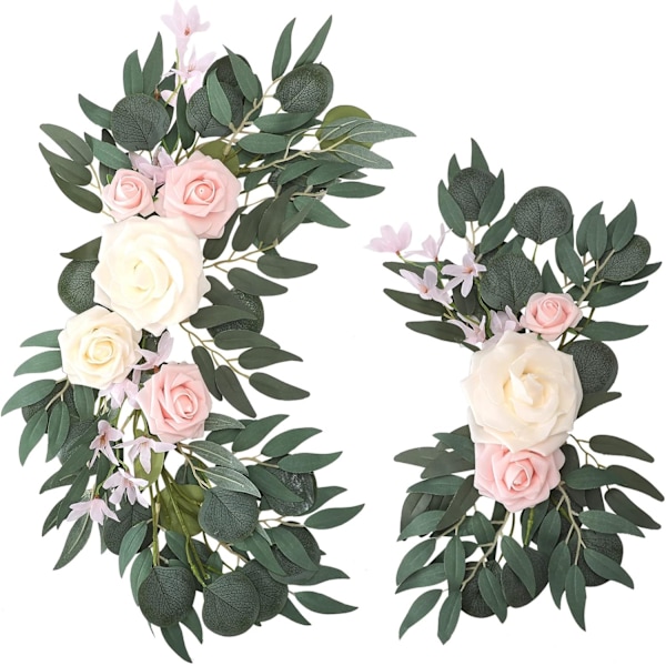 2-pak Kunstige Blomst Sværd til Bryllupper, Blomsterdekoration til Skilte og Baggrunde Pink