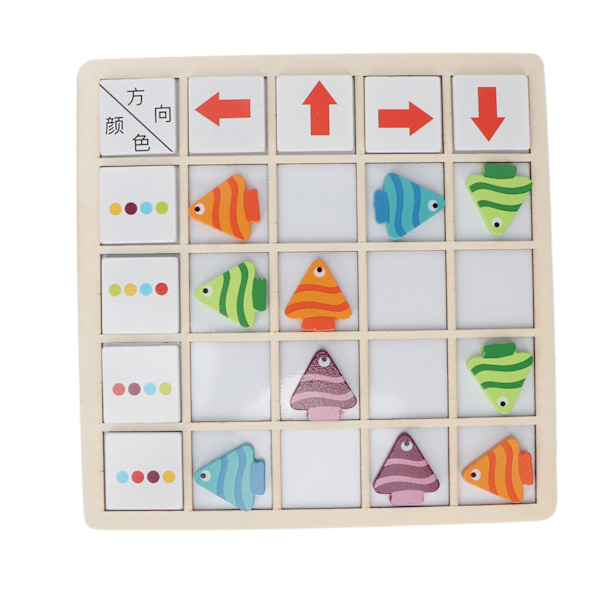 Fiskfärg Matchande Spel Magnetisk Design Säkert Trä Rundade Kanter Träbordsspel Träbordsspel Leksak
