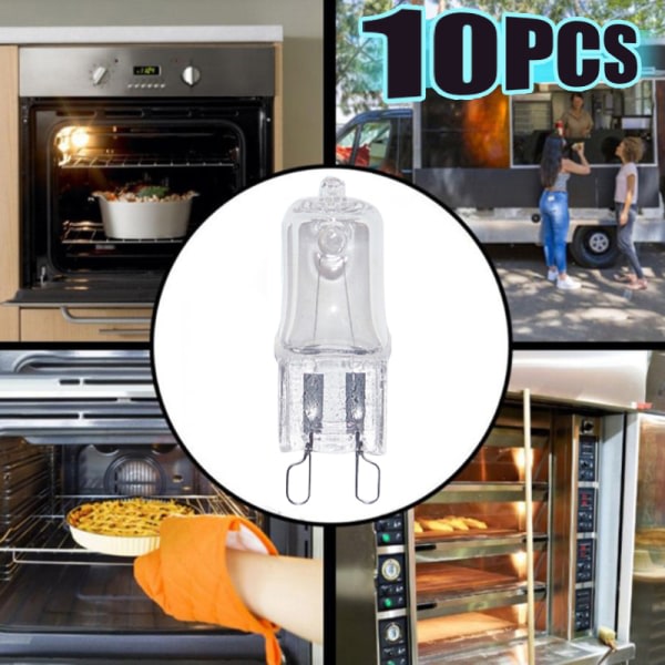 10 st ugnslampa G9 högtemperaturlampa Steamer Light 25 40W one size 40W one size