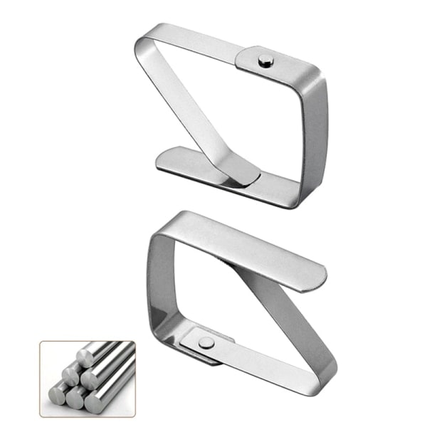 4 stk rustfritt stål Anti-skli duk klemmer 4Pcs one size 4Pcs one size
