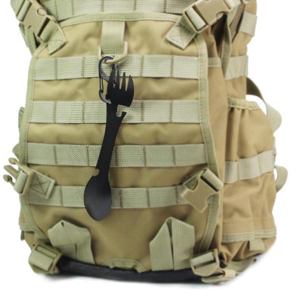 Utomhusöverlevnadsverktyg 5 i 1 camping multifunktionellt EDC-kit Svart one size Black one size