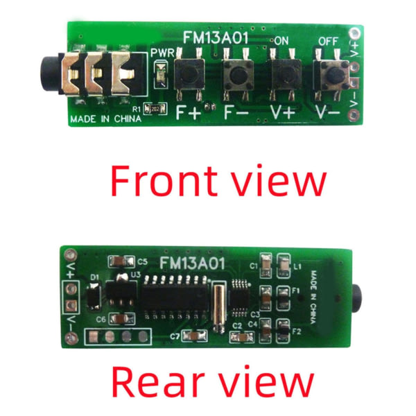 76-108MHz VHF FM-sending Radio Dobbelkanal Stereo Receiver Modul DC3.7-18V for hodetelefoner Headset Høytalere