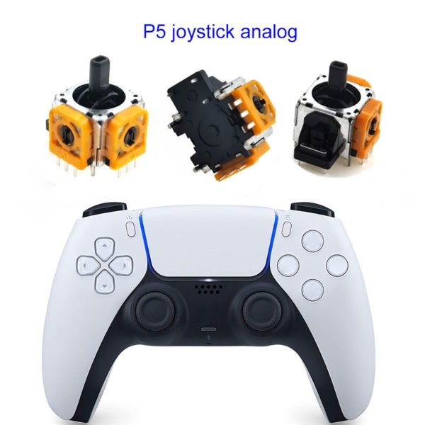 5 st 3D Analog Sensor Modul Replacement Controller 2,3K Joystick Axis Analog Thumb Stick Reparation Tilbehør Reservdel for Yellow