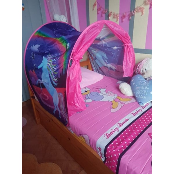 Girls Unicorn Dream Bed Tält Barn Sovtält Barn Roligt Lektält