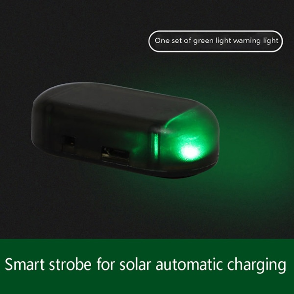 Bil falsk säkerhet Ljussignallampa Solar Simulering LED Dummy A Grön A4 Green A4