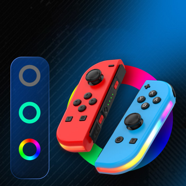 Joypad för Switch RGB Light Wake-up Vibration Glare Controller Blå och Röd