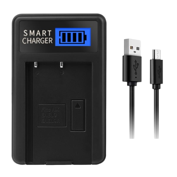 LCD USB EN-EL9 EN-EL9a Ersättningsladdare för D40 D40x D60 D3000 D5000 Kameror Batterier LCD Display Laddare