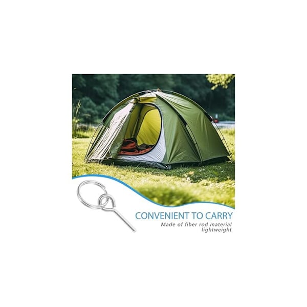 10 stk. teltstangsringe med pløkker, 4x0,3 cm, til udendørs camping og vandreture