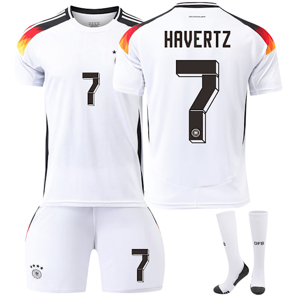 UEFA Europamästerskapet 2024 Nr 7 HAVERTZ Fotbollströja Barn Kit Hemma Vit Home White 22