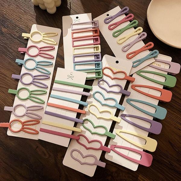 1Set Söpö e Barrettes Tyttö n Style Hiusneulat Candy Color Bangs A4