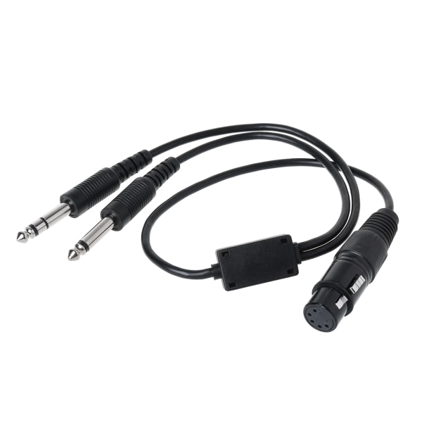 Svart flyhodetelefonadapter for buss XLR til GA (dobbel plugg) Pilothodetelefonadapter