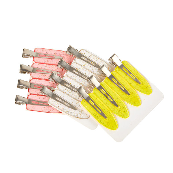 4 stk. Sømløse No Bend Hårklemmer Makeup No Crease Hårklemmer Hår Gul 4PCS Yellow 4PCS