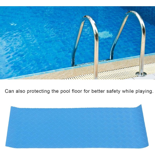 Poolstegsmatta, blå, 60 x 24 x 0,1 cm, skyddande matta för pooltrappor med halkfri struktur