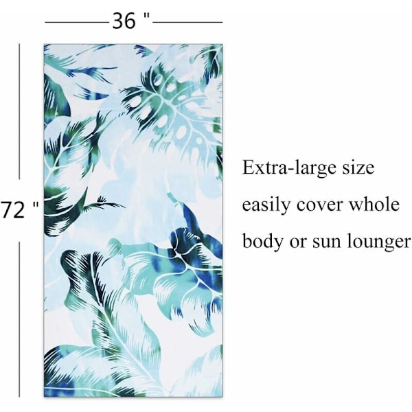 Mikrokuitu rantapyyhe xxl hiekkaa hylkivä superimukykyinen palmu 180x90cm