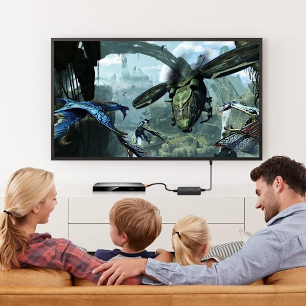 RCA til HDMI Konverter med HDMI Kabler, AV til HDMI Adapter 1080p til HDTV Skærm Projektor