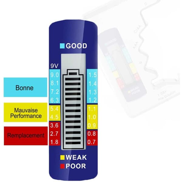 Universal Digital Batteritester til AA AAA CDN 9V 1.5V Knapcelle Mini Batterier