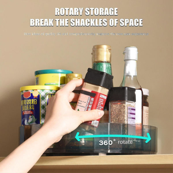 Multifunktionell roterande förvaringsställ Kryddor Spice Organizer Kosmetikbricka