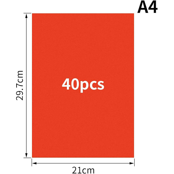 40 ark med fargerikt papir for håndverk, kortlaging, scrapbooking, DIY-dekorasjonsskisser osv. B