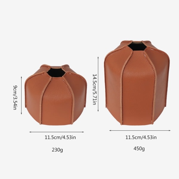 Gassbeholderdeksel sylinder PU-lær gassbeholderbeskyttelsesboks propangassbeholderdeksel gass drivstofftankbeskyttelse gassbeholder 450g