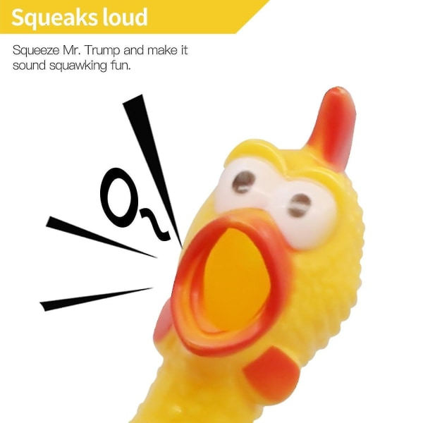 Kyckling Hundleksaker Gult gummi Kläm Pipande och skrikande kyckling för husdjur eller barn