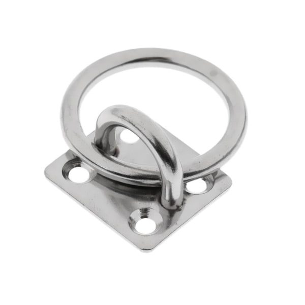 1 stk rustfritt stål dynamisk øyeplate U-kroker Snap-krok stål Marin maskinvare Festematerial kroksløyfe med rund ring for oppheng M5