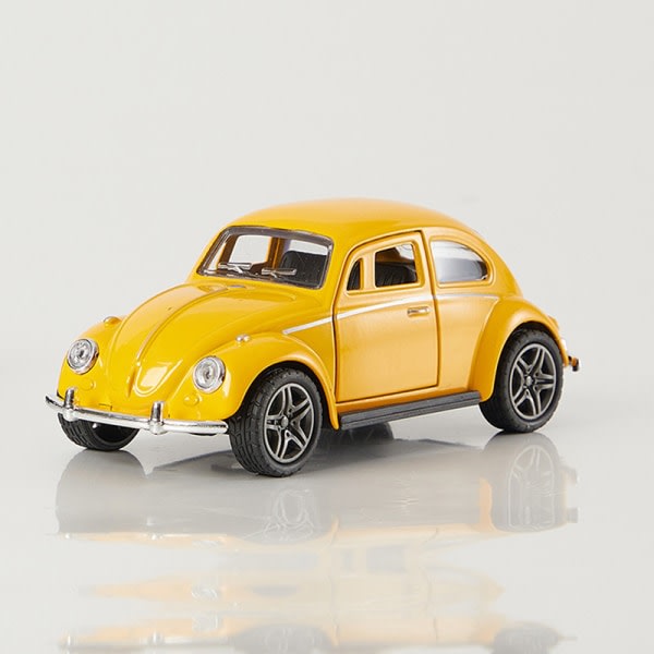 1:32 Retro Vintage Beetle Pull Back Bilmodell Leksak Barn Present Gul 1st Yellow 1pc