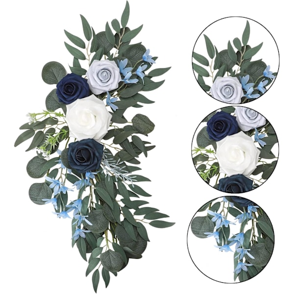 2-pak Kunstige Blomst Sværd til Bryllupper, Blomsterdekoration til Skilte og Baggrunde BLUE