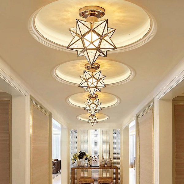Femarmet stjerne taklampe - Hall, Gang, Balkong - Små lamper - Jernkunstlampe - Gull Golden A