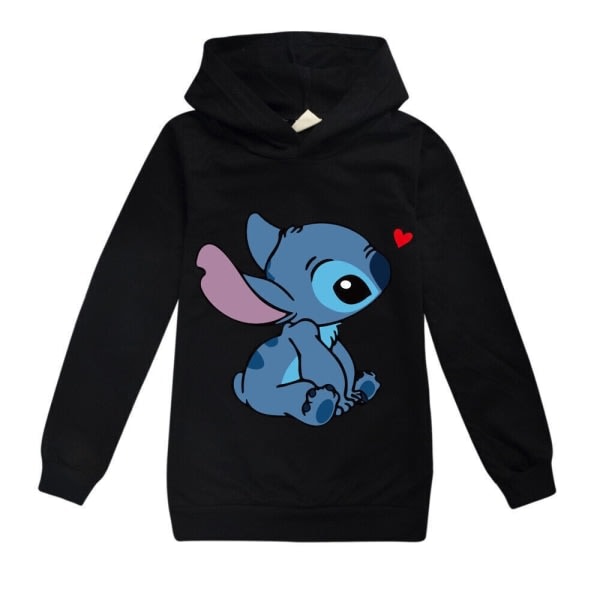 Pojkar Flickor Lilo och Stitch Ohana Jumper Top Xmas Present Svart 150cm