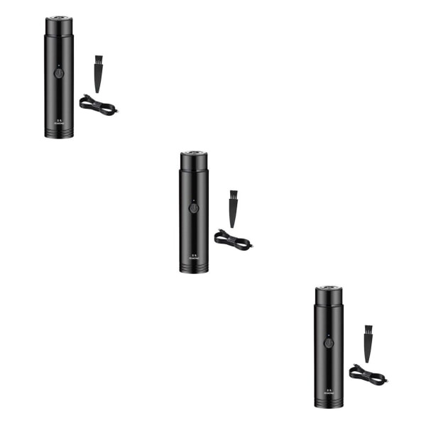 1/2/3/5 Mini sähköinen partakone Kannettava Vedenkestävä Helppo puhdistaa Musta 3 kpl Black 3PCS