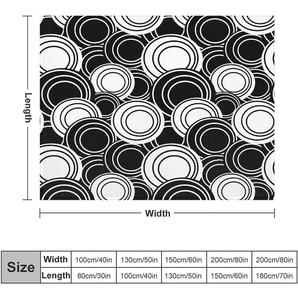 Moderne Abstrakt Geometrisk Bølgeformet Sirkel Fleece Teppe Lettvekt Myk Koselig Sofa Stue Heltårs 50x40in 125x100cm