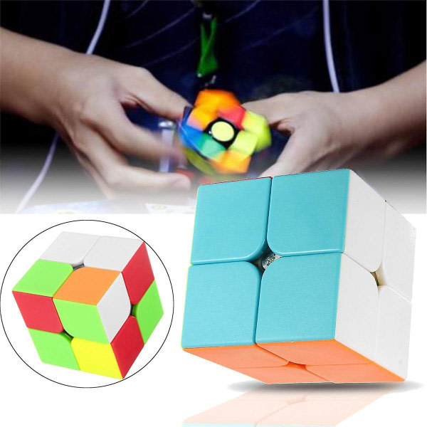 Amazing Cube 2x2 Magic Cube Anti Stress Vuxna Barn Pusselleksak Levande farve Fyrkantig Magic Cube Puslespil